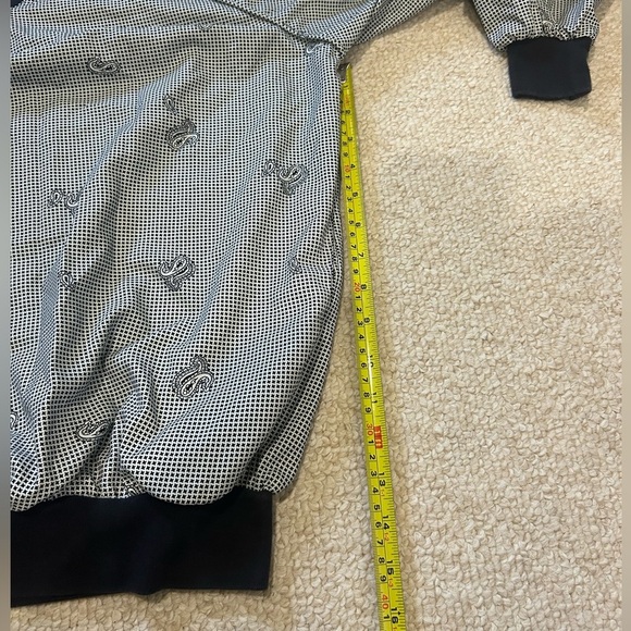 Slazenger Vintage Paisley V-Neck Golf Pullover Windbreaker Black White Medium - Picture 12 of 13